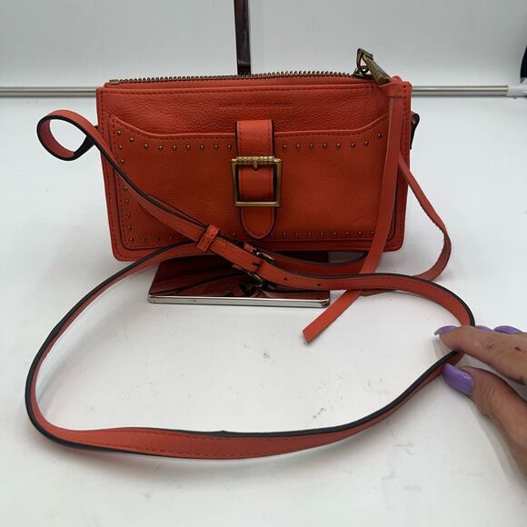 Aimee Kestenberg Orange Leather Three Compartment Crossbody - Picture 14 of 14